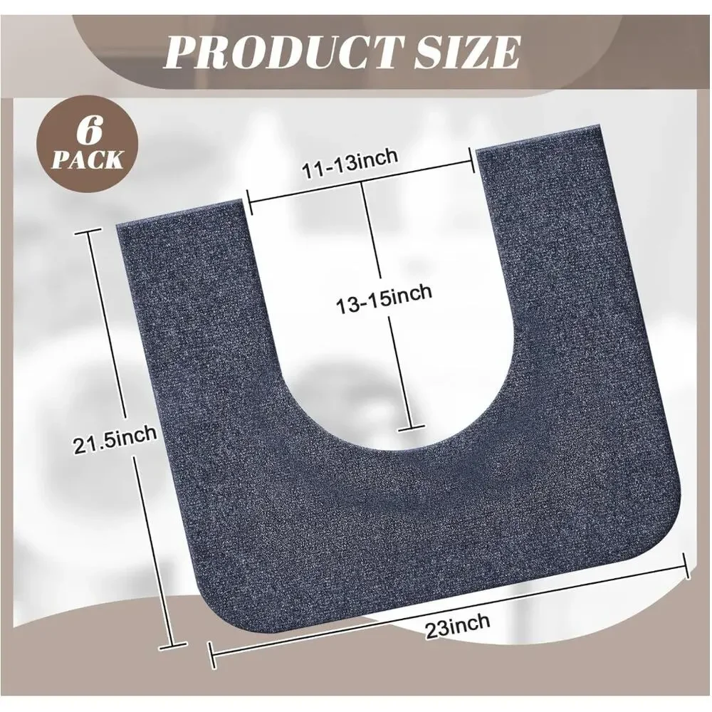 6 Pack Toilet Mat Round Commode Potty Training Urinal Mats for Bathroom- Gray